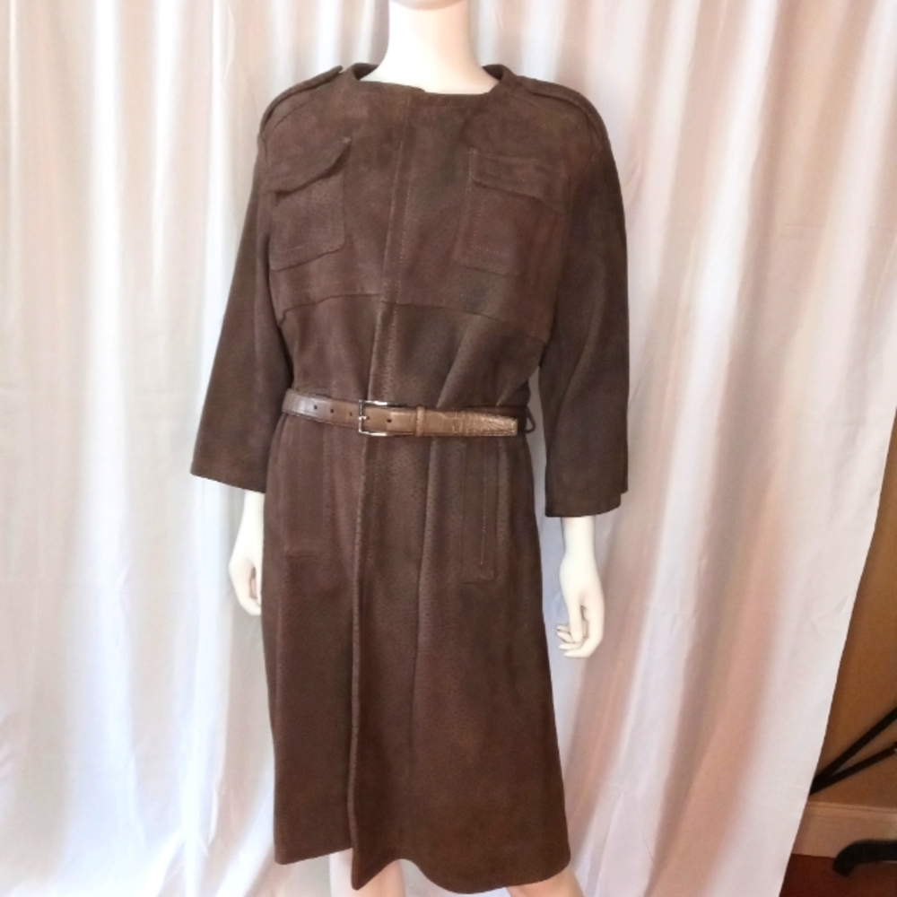 RARE Stunning Vintage PRADA leather coat with alligator belt